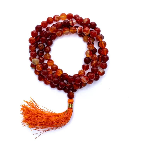 Mala Karneol 108 Perlen – Meditationskette aus Edelstein | Yoga & Achtsamkeit