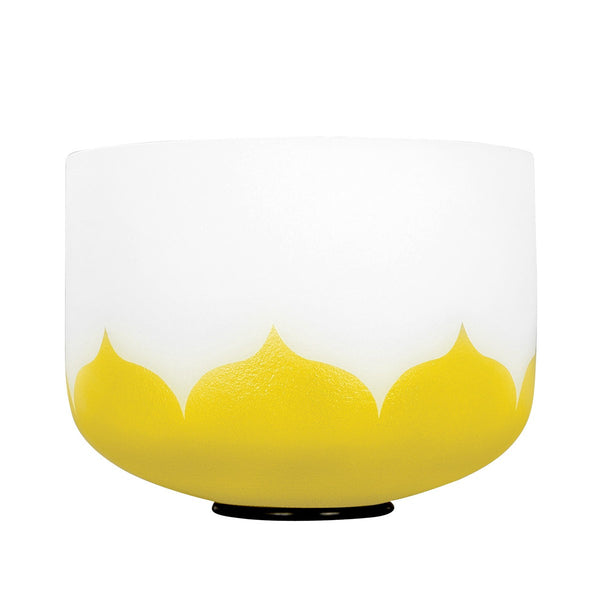 Sela Kristallklangschale Lotus Gelb Solarplexuschakra Seitenansicht