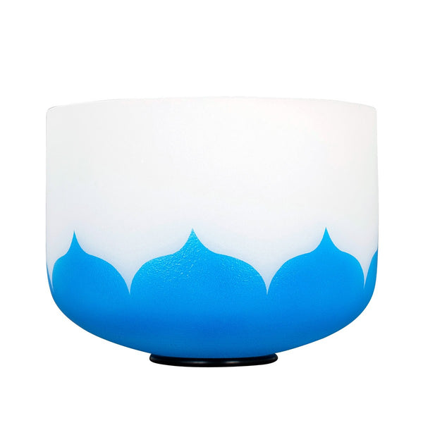 Sela Chakra Klangschale aus Quarzkristall Blau, 432HZ Seitenansicht