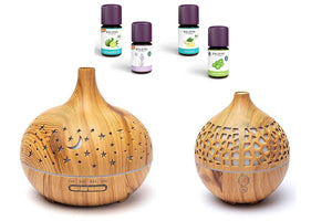 Aromatherapie-Diffuser-Set mit 4 Bio-Ölen – Elemente-Düfte für Zuhause