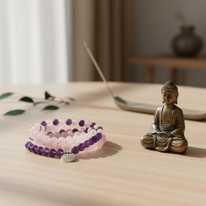 Malakette Rosenquarz & Amethyst Gaia Klangspiele