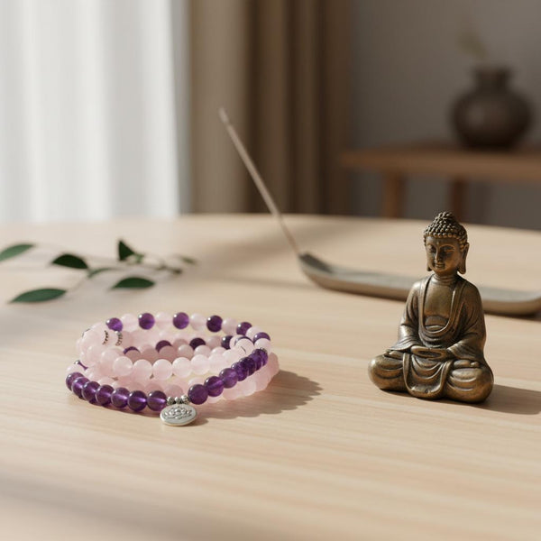 Malakette Rosenquarz & Amethyst Gaia Klangspiele