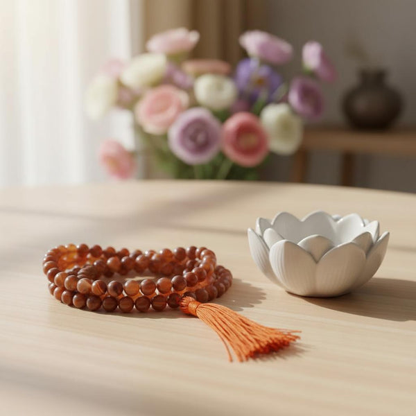Mala Karneol 108 Perlen – Meditationskette aus Edelstein | Yoga & Achtsamkeit