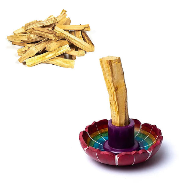 Palo Santo Räucherwerk‑Halter Lotus – Speckstein Halter für Räuchersticks