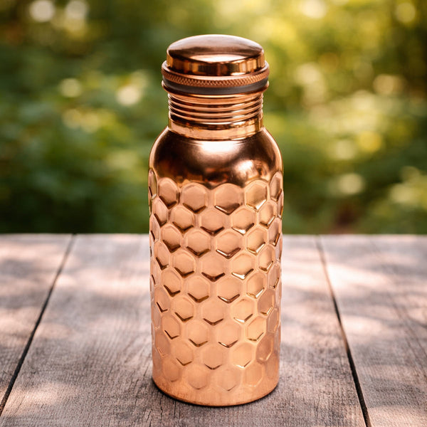 Kupferflasche gehämmert 500ml Gaia-Klangspiele.de
