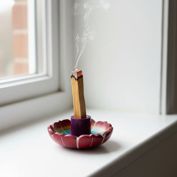Palo Santo Räucherwerk‑Halter Lotus – Speckstein Halter für Räuchersticks