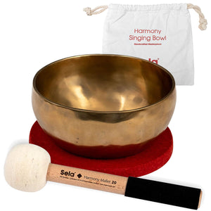 Sela Harmony Klangschale Messing 17 cm mit Tasche und Kloeppel