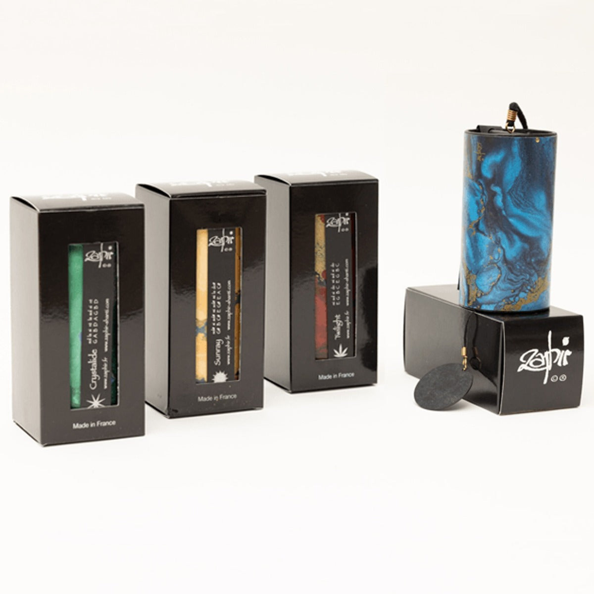 Set aus 4 Zaphir® Klangspielen Crystalide, Sunray, Twilight, BlueMoon ...