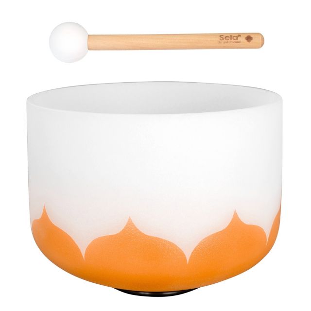 Sela 10" Kristallklangschale Lotus 432 Hz D Orange Sakralchakra
